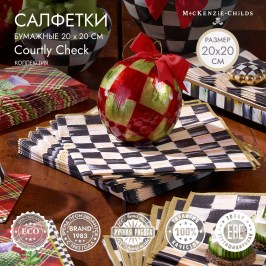 Салфетки бумажные Courtly Check - Dinner - Gold 32903-040GLD